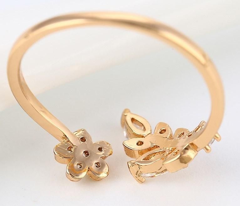 Fashion Jewelry Gold Plated 18K Anime Engagement Flower Open Rings