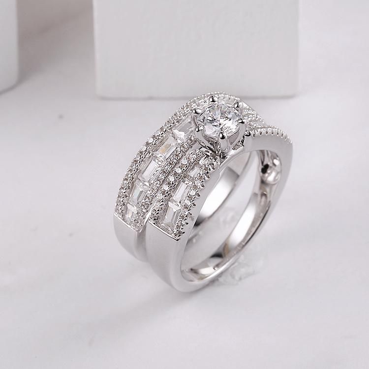 925 Silver Luxury Elegant High Quality Jewellery Fashion Accessories Factory Wholesale CZ Moissanite Ring for Trendy Women