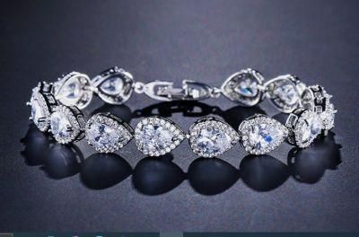 Bridal Wedding Paved CZ Bracelet for Brides. Fashion CZ Bracelet