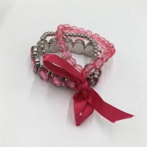 High Level Fashion Beads Bracelet with Bow Shining Glass Stone Bracelet Jewelry