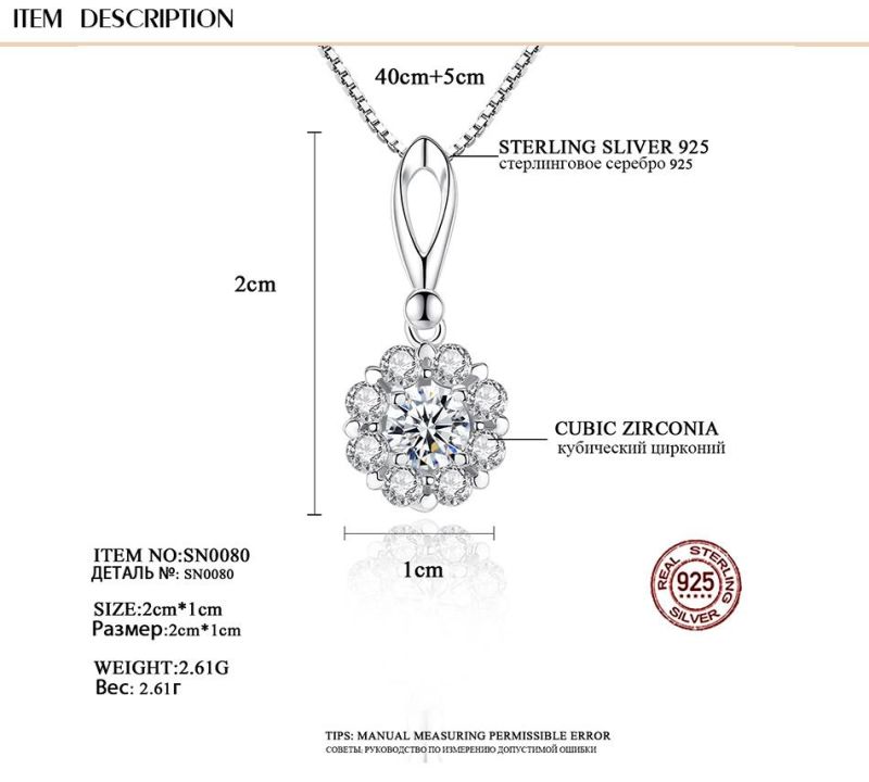 Wholesale Custom Jewelry Trendy Necklace with Eight-Claw Zircon Pendant
