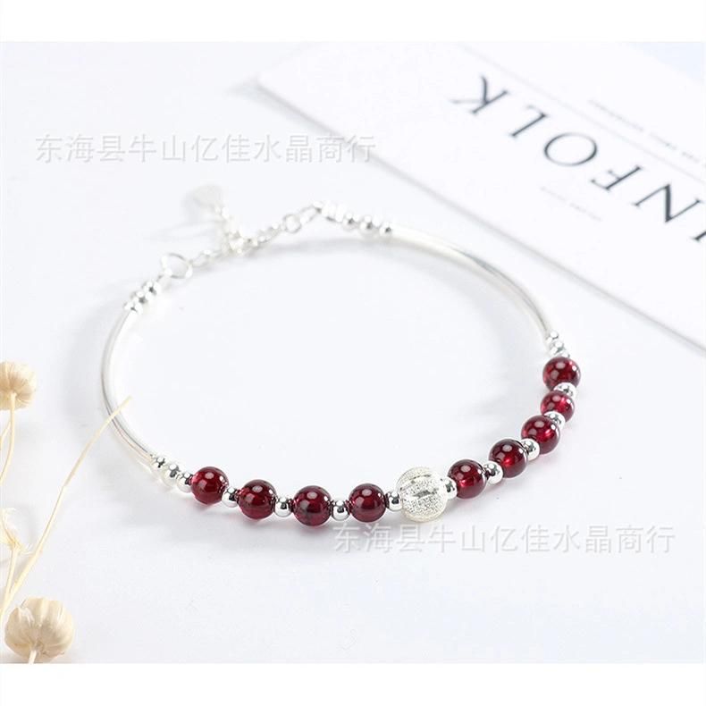 925 Sterling Silver Original Garnet Bracelet DIY Bracelet
