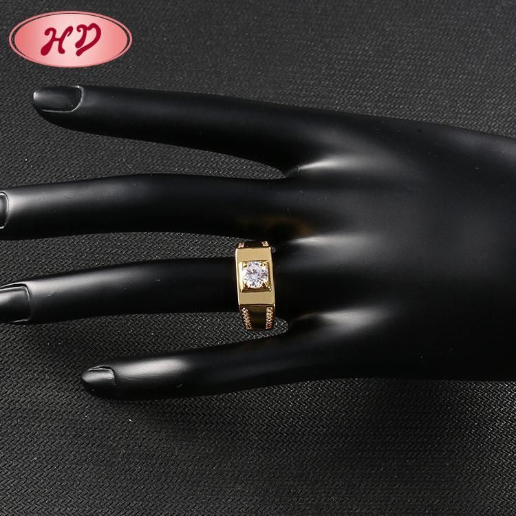 18K 14K Gold Plated Engagement Fashion Wedding Jewelry Stainless Steel Silver Man Finger Rings Design