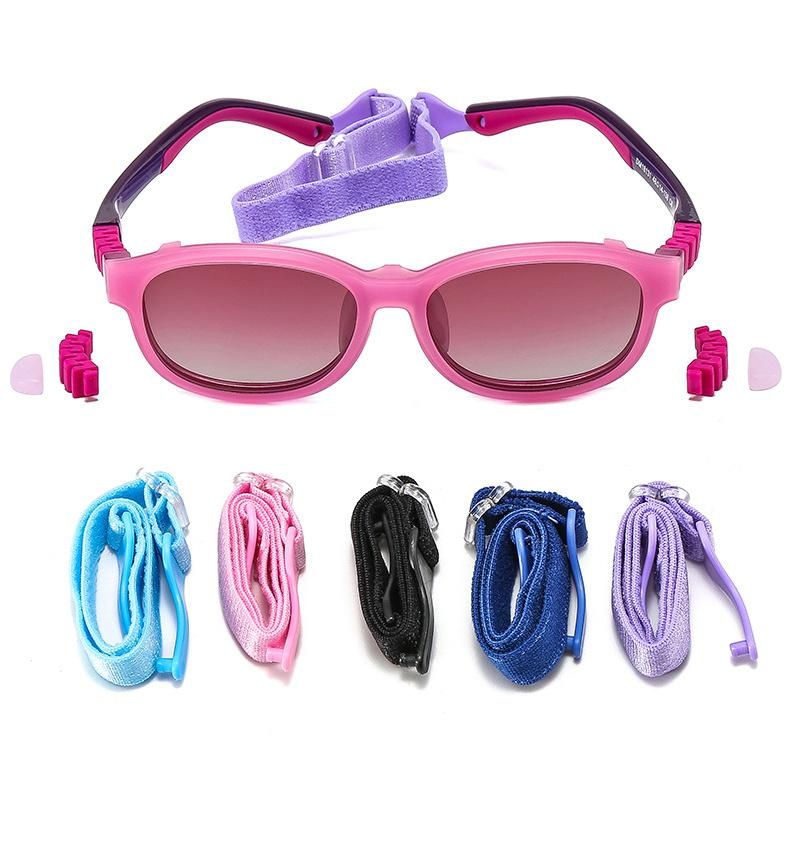2022 Wholesale Boy Girls Ultem UV400 Tac Polarized Lens Pink Round Magnifying Clip on Sunglasses Kids Children