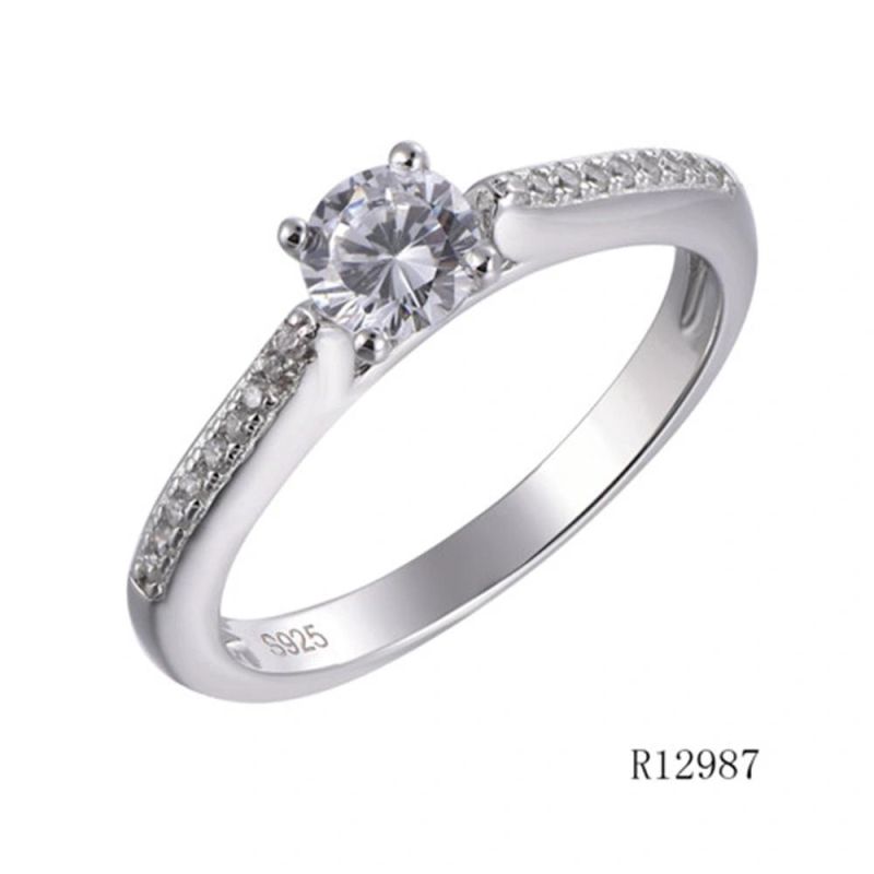 925 Sterling Silver Daily Engament CZ Ring for Women