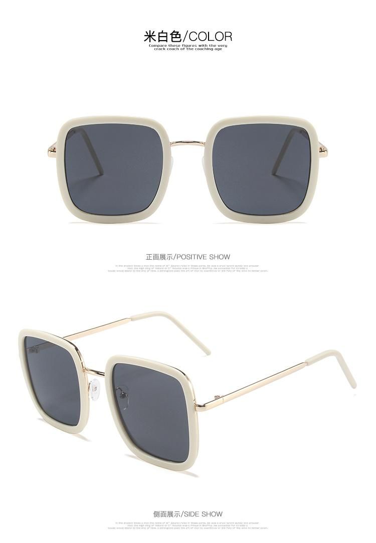 Sunglasses for New Fashion Square Sunglasses Big Frame Orange Pink Retro Sunglasses Female Personality Hong Kong Style Small Face Glasses