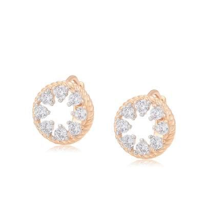 Hot Selling Fashion Jewelry Gold Plated Synthetic CZ Huge Earring