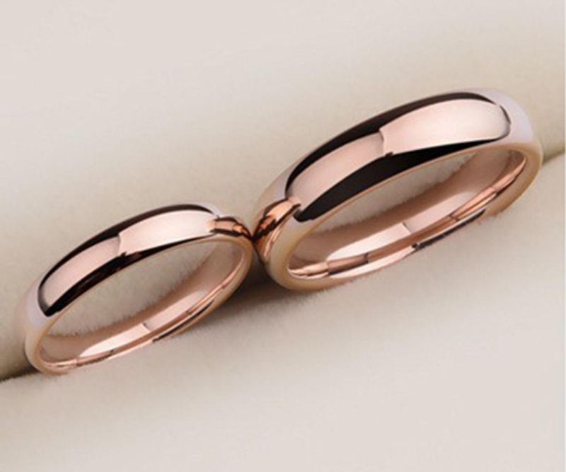 Couple Ring Gold Men and Women Ring IP18K Rose Gold Ring Korean Version Factory Wholesale Tst2834