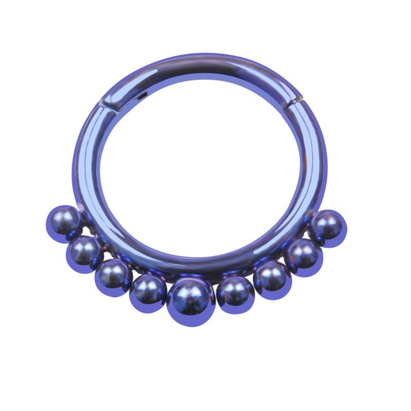 Eternal Metal ASTM F136 Titanium All Outer Graduated Balls Hinged Segment Ring Body Jewelry