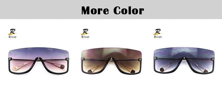 Oversize PC Half-Rim Frame Women Wholesale Sunglasses