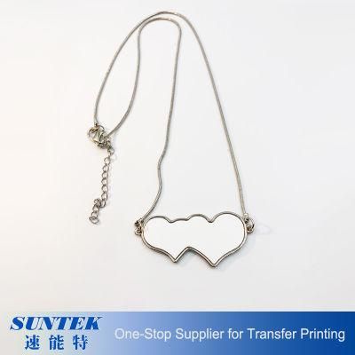 Sublimation Blank Metal Jewelry- Heart to Heart Necklace