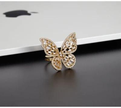 Same-Style Butterfly Hollow-out Creative Opening Ring