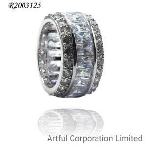 Fashion Jewelry Ring in Rhodium Plated for Men/Women