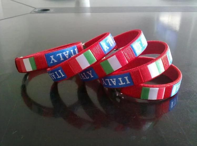 National Flag Logo Thread Woven Bracelets Football Team Logo Bracelets Sports Gifts