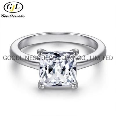 Diamond Antique Simple Anniversary Proposal Square Engagement Rings for Women