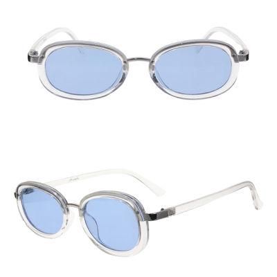 Small Oval Frame PC and Metal Sunglasses