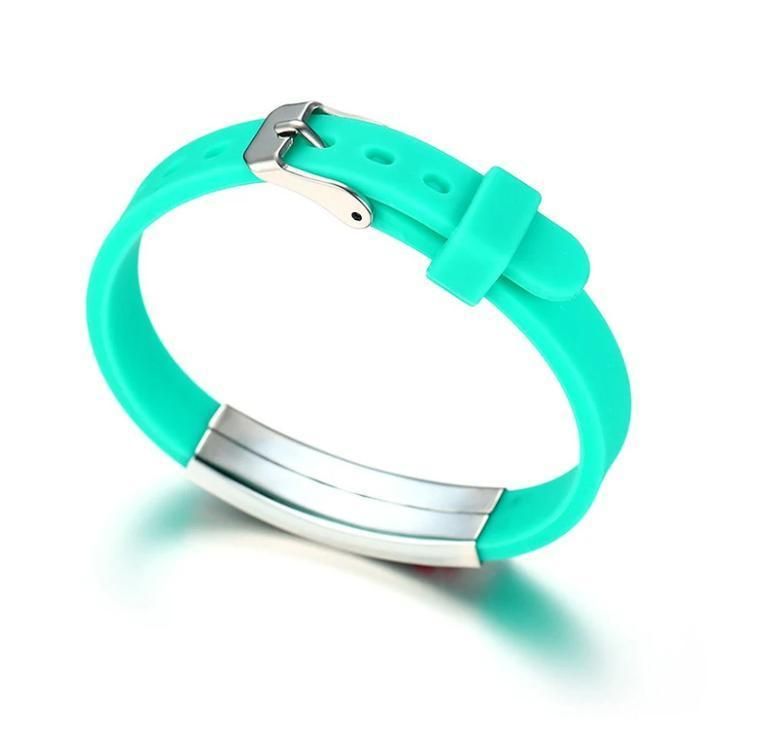 Adjustable Bangle Food Grade BPA Free Silicone Wristband Bracelet for Men Women Medical Alert High-Quality ID Bracelet Laser Engraved