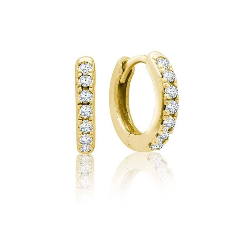 2022 New Fashion Jewelry 9K 14K Solid Gold CZ 14 Karat Yellow Huggies 18K Cubic Zirconia Jewellery Customized Tiny Hoop Dainty Earring