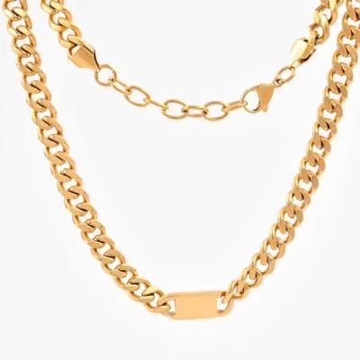 Direct Supplier Fashion Gold Plated jewelry Miami Cuban Chain Necklace for Hip-Hop Men Women