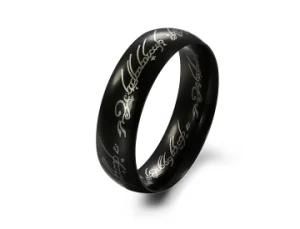 Fashion Stysle Cross Red Glass Zircon Jewelry Stainless Steel Men&prime;s Finger Ring