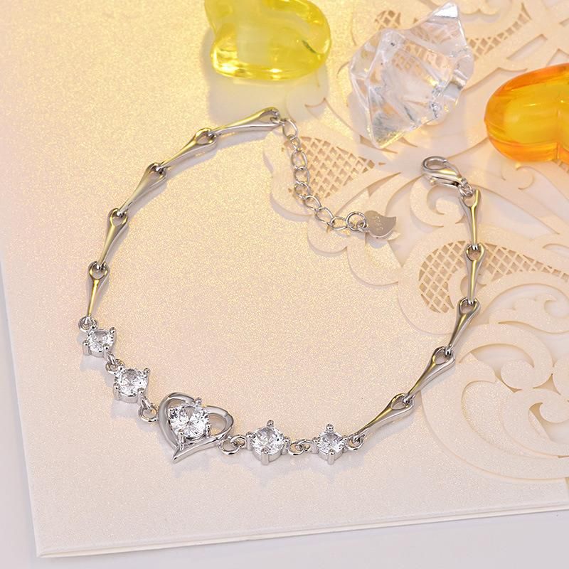 S925 Sterling Silver Ocean Heart Bracelet
