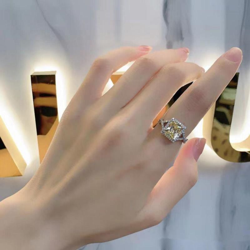 2022 Fashion Accessories High Carbon Diamond Rings Wedding Engagement 925 Sterling Silver Ring