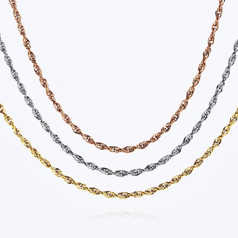 Fashion Craft Design Stainless Steel Gold Plated Jewelry Necklace Bangle for Ladies