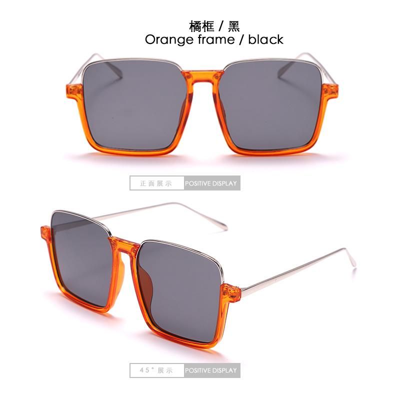 Big Square Frame Oversized Colorful Custom Fashion Trendy Women Men Sun Glasses Shades Half Rim Sunglasses 2021 2022