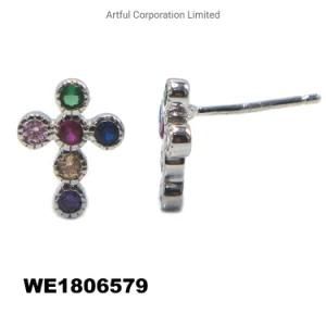 Hot Sale New Style Multi-Color Silver Earring
