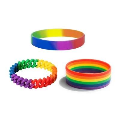 Customized Wholesale Blended Colour Printed/Embossed/Debossed Logo Silicone Bracelets