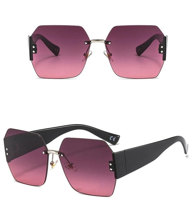 2022 New Square Sunglasses Women Luxury Brand Designer Frame Transparent Gradient Sunglasses