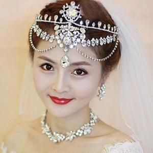 Rhinestone and Crystal Vintage Bridal Hair Accessories Bride Crown Bridal Forehead Jewelry