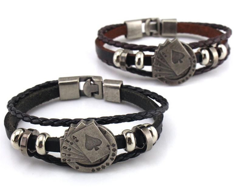 Vintage Men′ S Braided Fashion Accessories Leather Bracelet Fashion Bracelet Jewelry