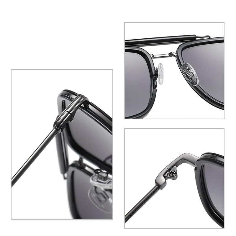 New Men Punk Fashion Tr90 Frames Retro Metal Polarized Sunglasses 3366