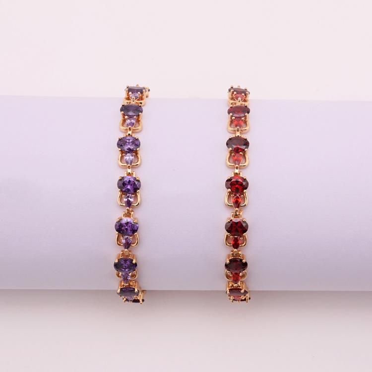 2020 HD Ruby Zircon Gold Bracelet Jewellery Cheap Wholesale in Guangzhou