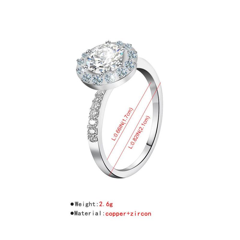Fashion Ring Zircon Light Luxury Bracelet Personalized Fashion Street Photo Shiny Ring