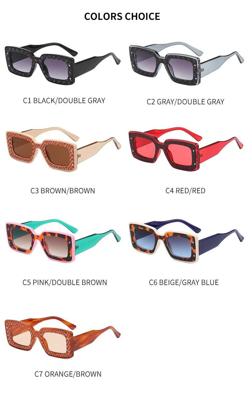 New Style Men and Women Fashion Trendy Retro Sun Glasses Luxury Square UV400 Outdoor Sunglasses