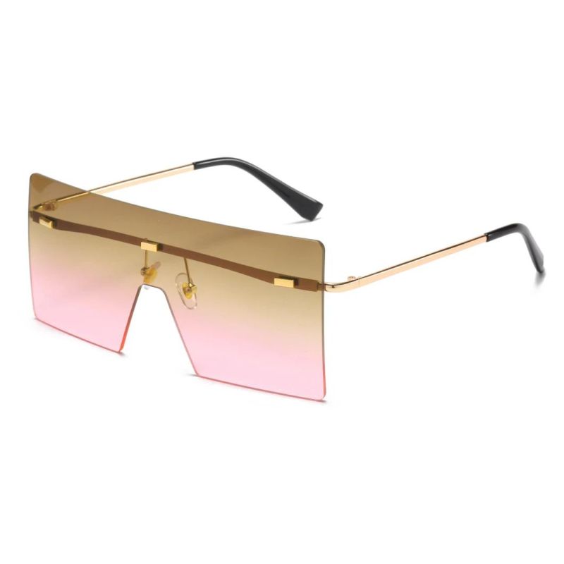 2020 No MOQ Oversized One Piece Metal Fashion Sunglasses