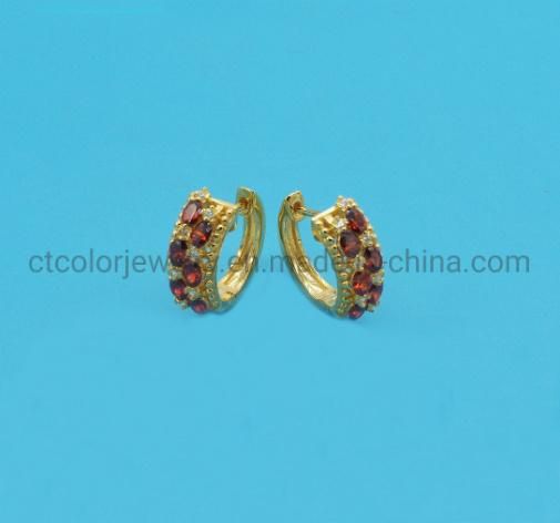 Vintage 925 Sterling Silver Earring Gold Earrings Design Gold Plated Custom Women Fashion Hoop Earrings Jewelry