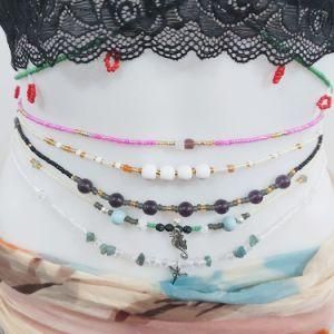 Bohemian Set of 5 Pieces Stained Glass Beaded Body Accessories Stretch Sexy Belly Waist Beads Wholesale