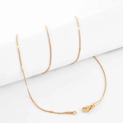 14K 18K Gold Plated Surgical Steel Fashion Accessories Stainless Steel Round Snake Chain Jewellery for Custom Necklace