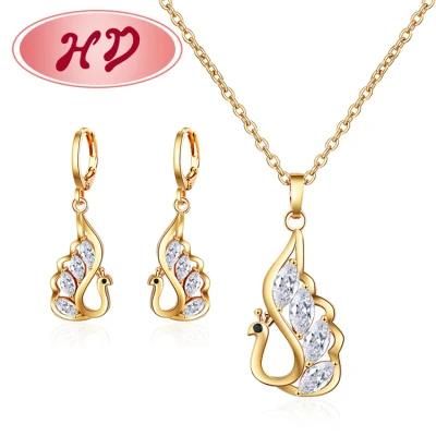 New Design 18K Gold Plated White Jewelry Set with Zircon