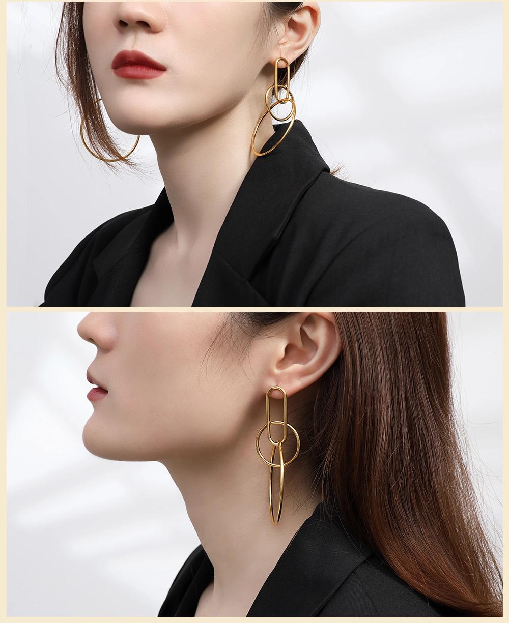 Wholesale Fashion Stainless Steel Earrings Round Earrings