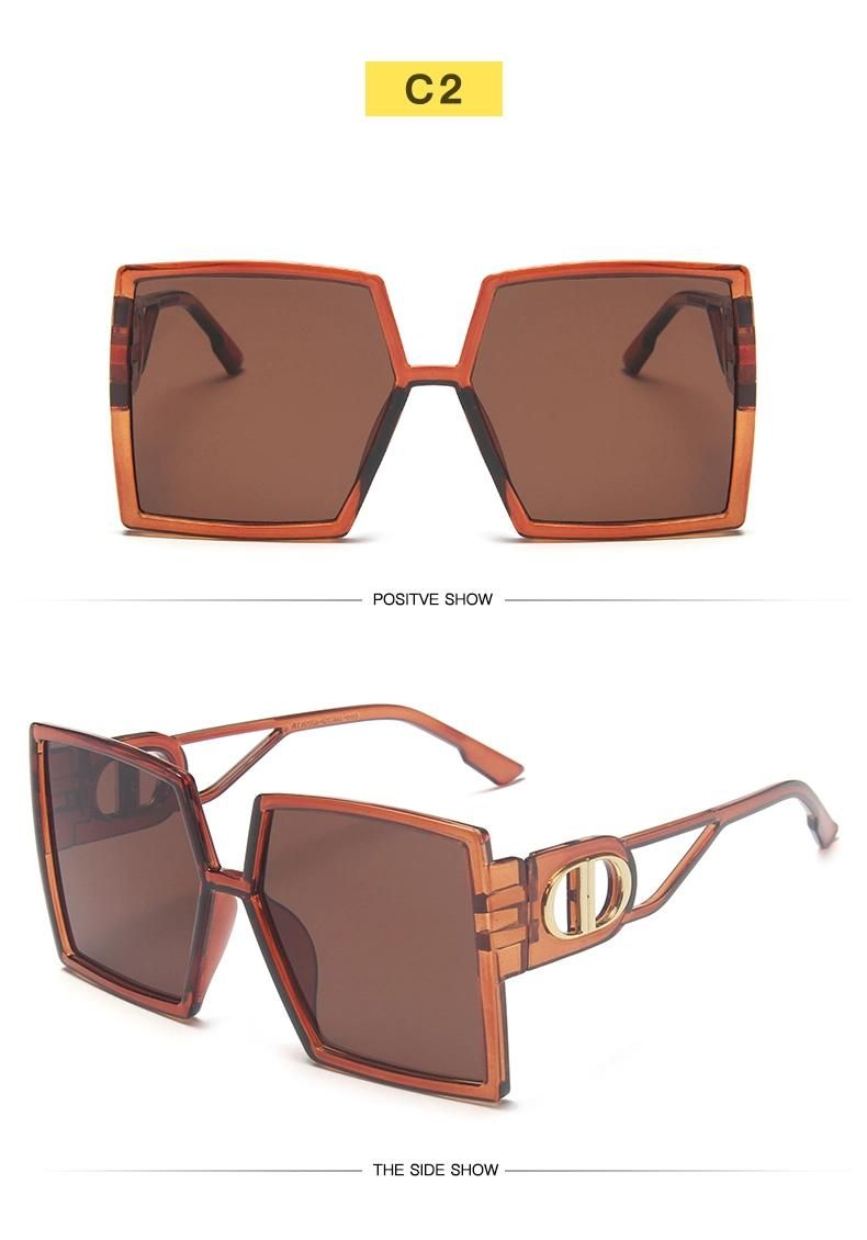 Large Frame Sunglasses with Hollow Temples and Bright Black Cross-Border Aliexpress Glasses