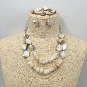 Gorgeous Jewelry Sets with Resin and Shell Necklace and Earrings and Bracelet