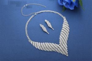 Crystal Africansilver Color Geometric Rhinestone Bridal Jewelry Sets