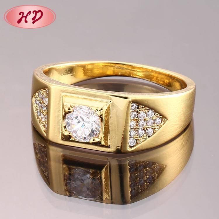 Fashion Engagement Wedding Jewelry 18K Gold Plated Stainless Steel Silver Man Finger Rings Design