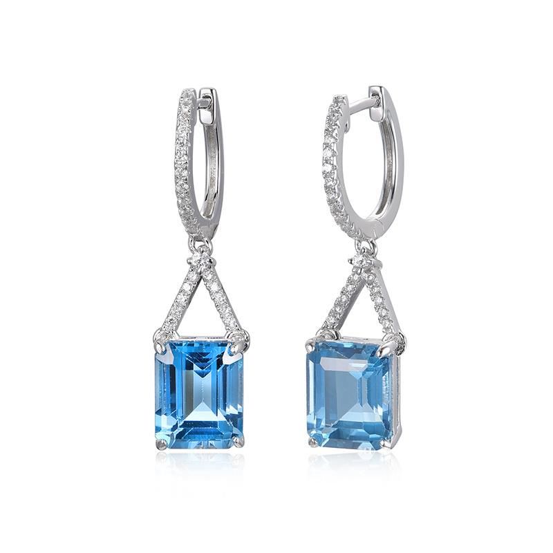 Fashion Accessories 925 Silver Factory Wholesale Big Cubic Zirconia Lab Diamond Moissanite Fashion Jewelry Women Jewellery Charm Earrings