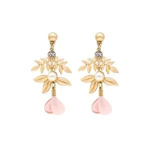 Fashion Accessories Imitation Jewelry Leaf Flower Pearl Fabric Earrings