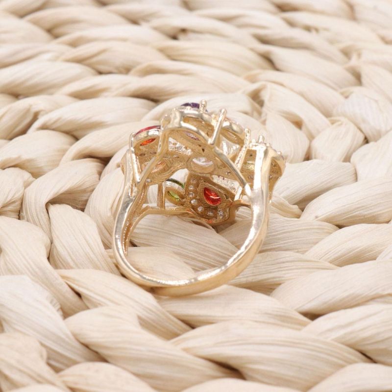Wholesale 18K Gold Plated Zircon Women Jewelry Rings